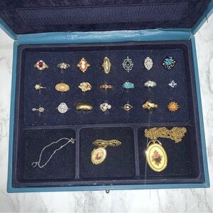 Vintage Avon Jewelry Ring Organizer, 21 Rings, 1 Bracelet, 1 Necklace, 1 Brooch